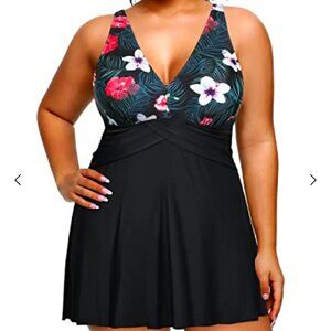 Holipick Dress Swimsuit Plus Size 24w Floral top Sexy Fit - NWT